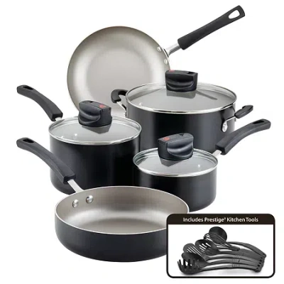 Farberware Smart Control 14-pc. Non-stick Cookware Set In Black