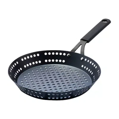 Oxo Black Steel 12" Bbq Frying Pan With Silicone Sleeve In Black