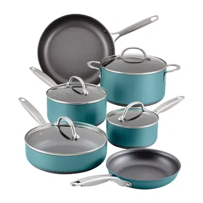 Anolon Achieve Hard Anodized 10-pc. Cookware Set In Blue
