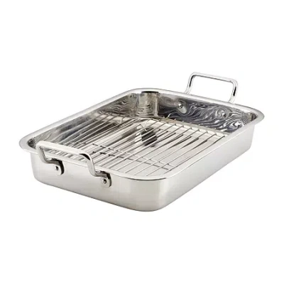 Farberware Stainless Steel 17"x12.25" Roaster With Rack In Silver