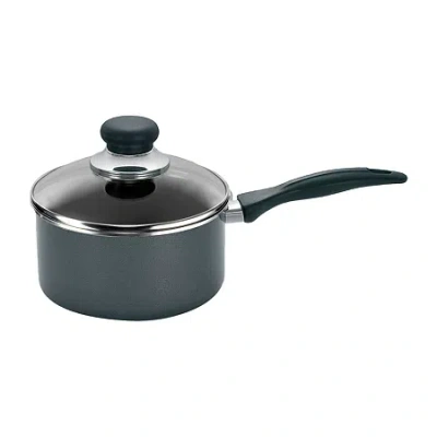T-fal 3-qt. Aluminum Non-stick Sauce Pan In Black