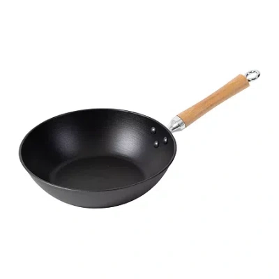 Joyce Chen Cast Iron 14" Stir Fry Pan In Black