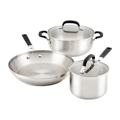 Kitchenaid Stainless Steel 5-pc. Cookware Set In Silver