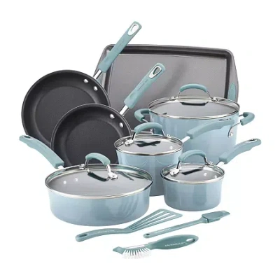 Rachael Ray Classic Brights 14-pc. Cookware Set In Blue