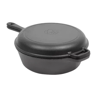 Commercial Chef 3 Quart With Skillet Lid Cast Iron Dutch Oven In Black