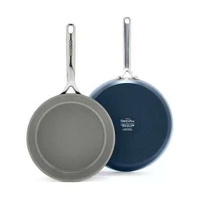 Green Pan Greenpan Gp5 Cearmic Non-stick 2-pc. Frypan Set In Blue