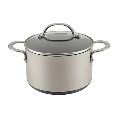 Anolon Achieve Hard Anodized 4-qt. Saucepot With Lid In Silver