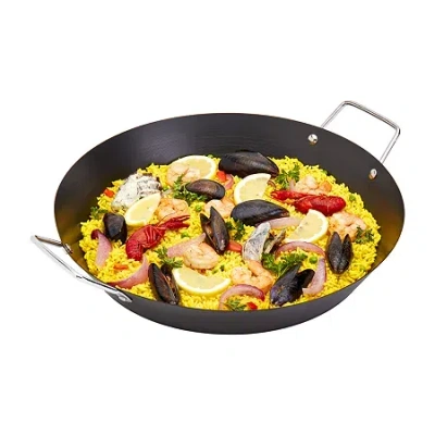 Infuse Carbon Steel 15" Non-stick Paella Pan In Black