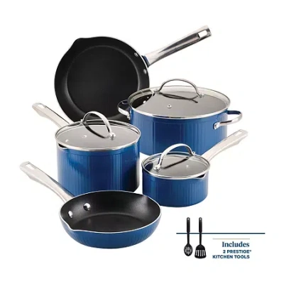 Farberware Style 10-pc. Non-stick Cookware Set In Blue