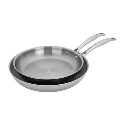 Henckels Stainless Steel 2-pc. Frying Pan Set In Silver
