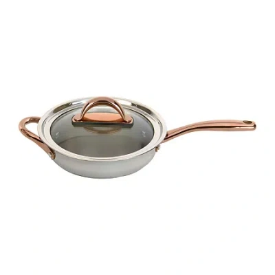 Berghoff Ouro Gold Stainless Steel 10" Skillet With Lid In Silver