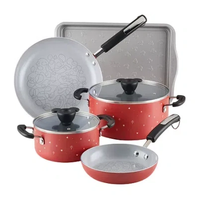 Farberware Disney Bon Voyage Ceramic 7-pc. Cookware Set In Red