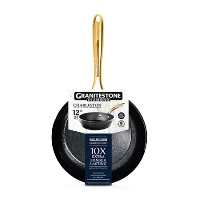 Granitestone Charleston Collection Hammered 12' Non-stick Frying Pan In Black