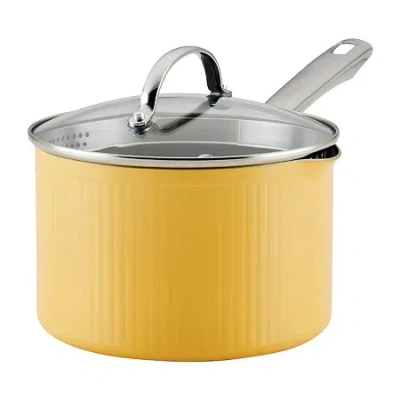 Farberware Style 3-qt Non-stick Sauce Pan With Lid In Yellow