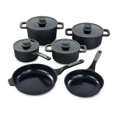 Berghoff Leo Stone+ Ceramic Non-stick 10-pc. Cookware Set In Black