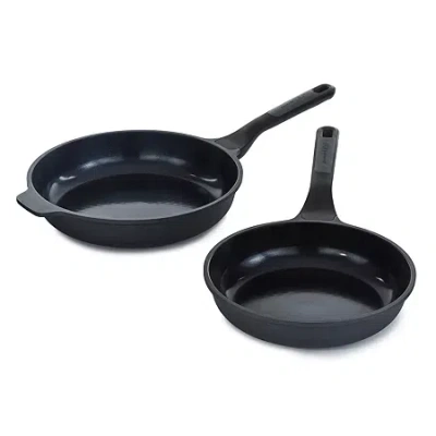 Berghoff Leo Stone+ Ceramic Non-stick 2-pc. Fry Pan Set In Black