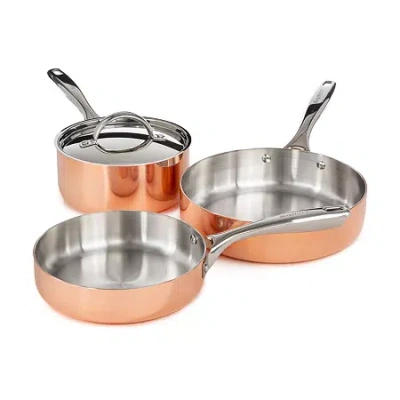 Berghoff Vintage Tri-ply Stainless Steel Copper Polished 4-pc. Cookware Set In Orange