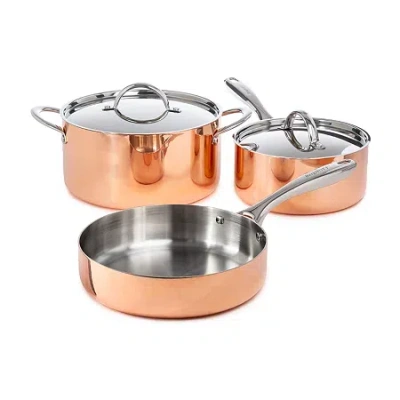 Berghoff Vintage Tri-ply Stainless Steel Copper Polished 5-pc. Cookware Set In Orange