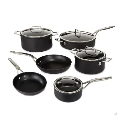 Berghoff Essentials Ano Hard Anodized Non-stick 10-pc. Cookware Set In Black