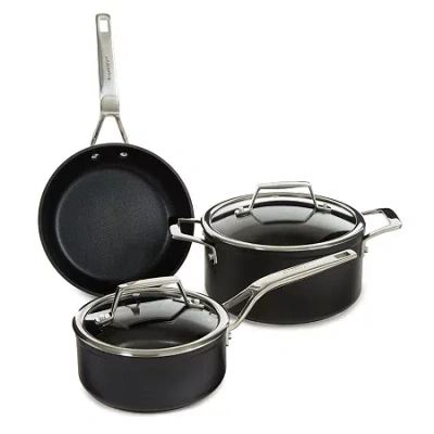 Berghoff Essentials Ano Hard Anodized Non-stick 5-pc. For-two Cookware Set In Black