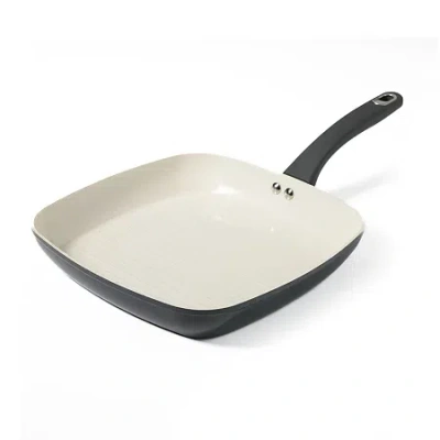 Martha Stewart Delphine Ceramic Non-stick 10" Grill Pan In Gray