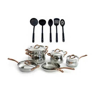 Berghoff Ouro Gold 18/10 Stainless Steel 16-pc. Cookware Set In Silver