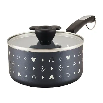 Farberware Disney Monochrome Ceramic 2-qt. Non-stick Sauce Pan With Lid In Black