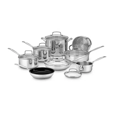 Cuisinart Chef's Classic Stainless Steel 14-pc. Cookware Set In Silver