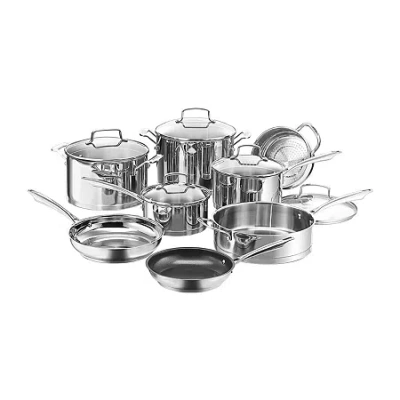 Cuisinart Professional Series Stainless Steel 13-pc. Cookware Set In Silver