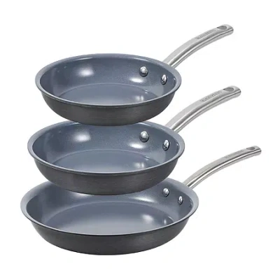 Black+decker 3-pc. Non-stick Skillet Set In Gray