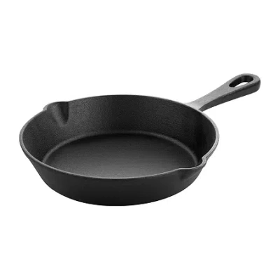 Megachef Pre-seasoned Enameled Cast Iron 8" Frying Pan In Black