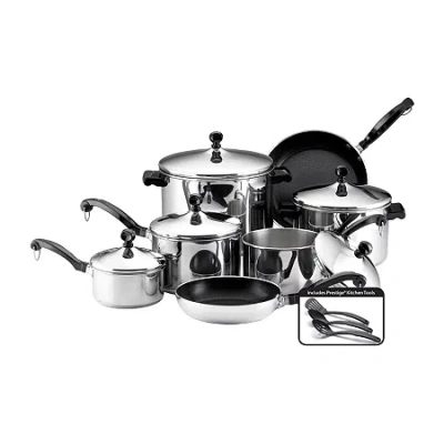 Farberware Classic Series Stainless Steel 15-pc. Cookware Set In Gray