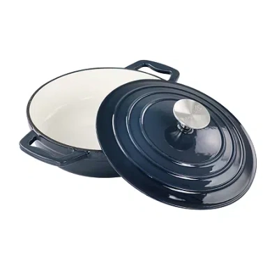 Megachef Enameled Cast Iron 2-qt. Braising Pan In Blue