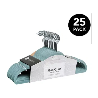 Kennedy International Slim Flocked 25pc Hangers In Blue