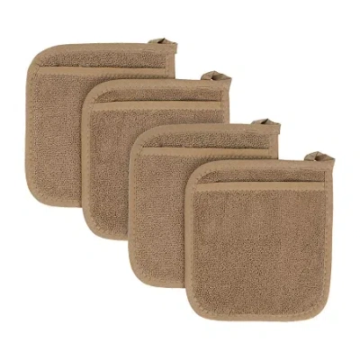 Ritz Terry Cloth 4-pc. Pocket Mitt Holder Set In Brown