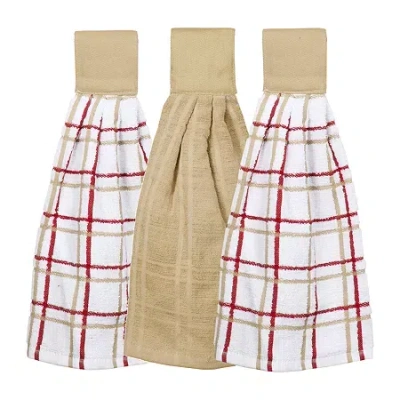 Ritz 3-pc. Kitchen Tie Towel Set In Brown