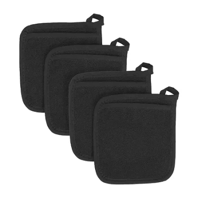 Ritz Terry Cloth 4-pc. Pocket Mitt Holder Set In Black