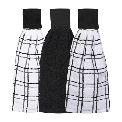 Ritz 3-pc. Kitchen Tie Towel Set In Black