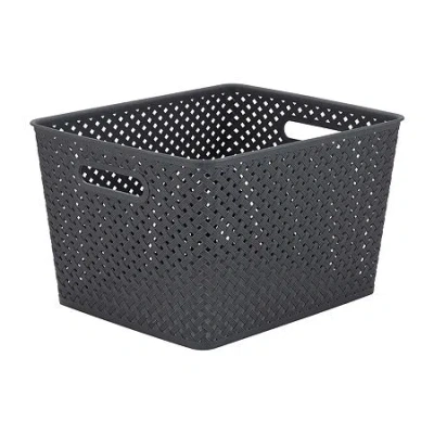 Kennedy International Black Weave Storage Box In Gray