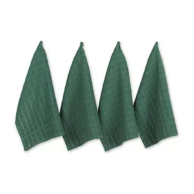 Design Imports Windowpane 4-pc. Terry Dish Cloth Set In Green