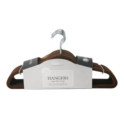 Kennedy International Slim Flocked 25-pc. Hangers In Brown