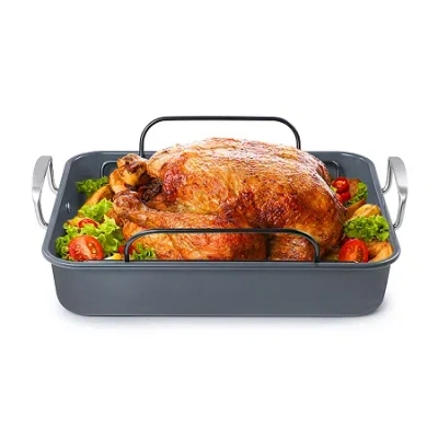 Black+decker 16.5"x13" Non-stick Roasting Pan With Rack In Black