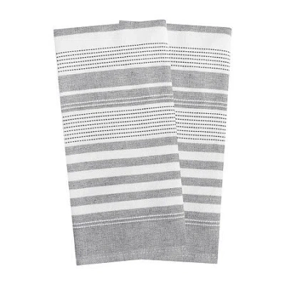 T-fal Dual Terry Stripe 2-pc. Kitchen Towel Set In Gray