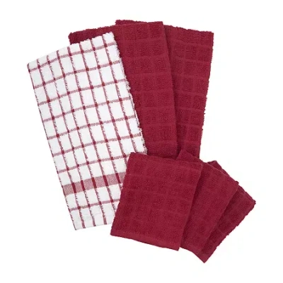 Ritz Terry 6-pc. Towel + Dish Cloth Set In Red