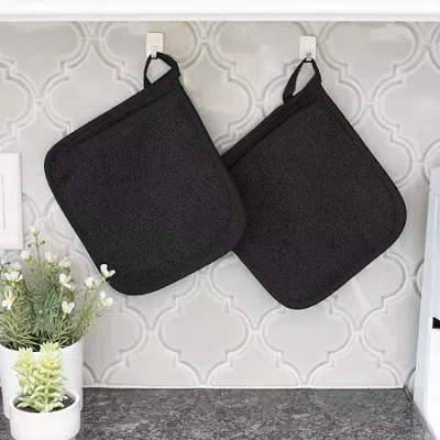 Ritz Pocket Mitt 2-pc. Pot Holder Set In Black