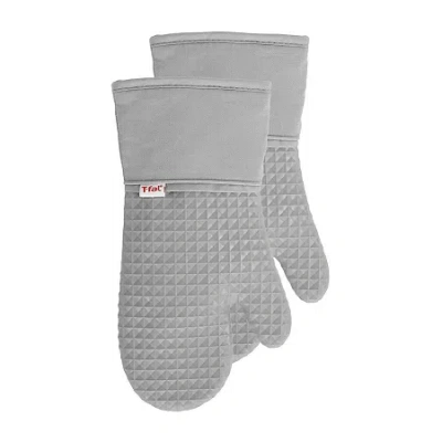 T-fal Silicone Waffle 2-pc. Oven Mitt Set In Gray