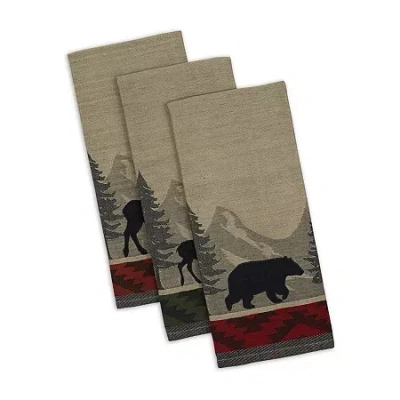 Design Imports Walk In The Woods 3-pc. Dish Cloth Set In Black