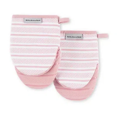 Kitchenaid Albany Mini 2-pc. Oven Mitt Set In Pink