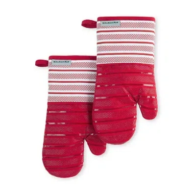 Kitchenaid Albany 2-pc. Oven Mitt Set In Red
