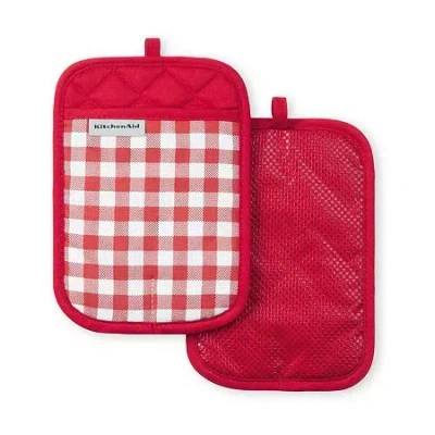 Kitchenaid Gingham 2-pc. Pot Holder Set In Red